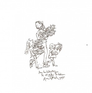 Illustration de Quentin Blake pour la bibliothèque municipale de Saint-André-de-Cubzac